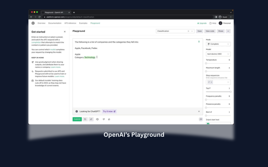 OpenAI’s Playground - 13 Best Free Apps Similar to ChatGPT