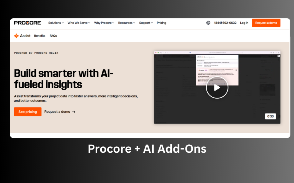 Procore + AI Add-Ons - Best AI Tool for Construction Project Management