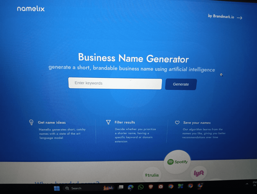 Brandmark’s Namelix 