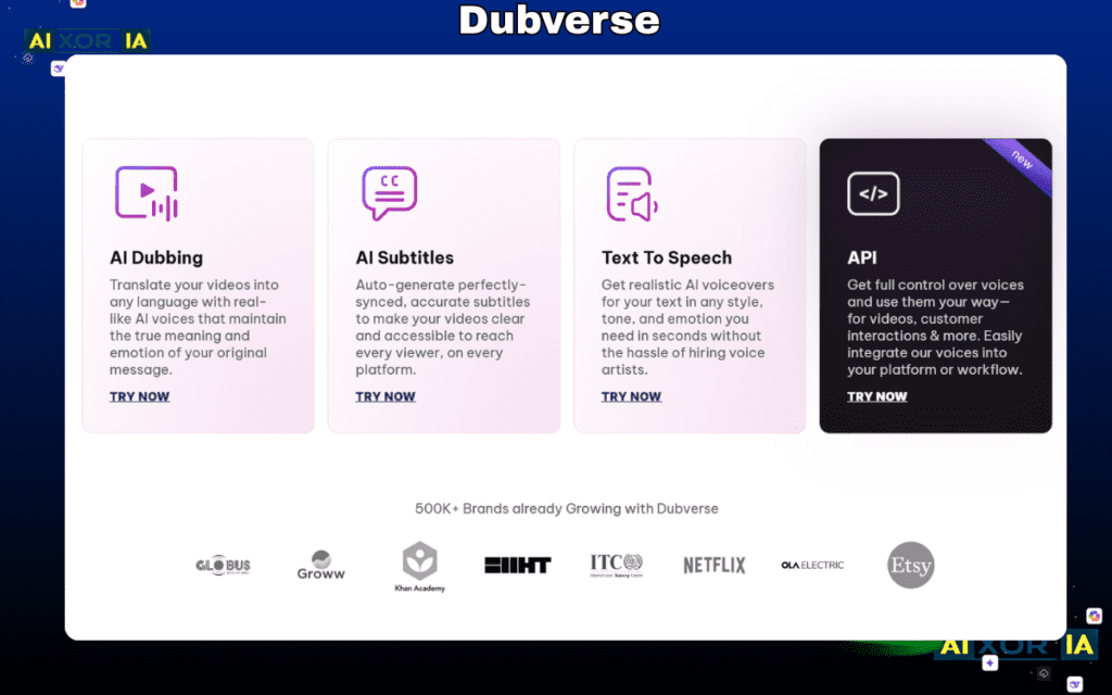 Dubverse Best AI Dubbing Tools for Business