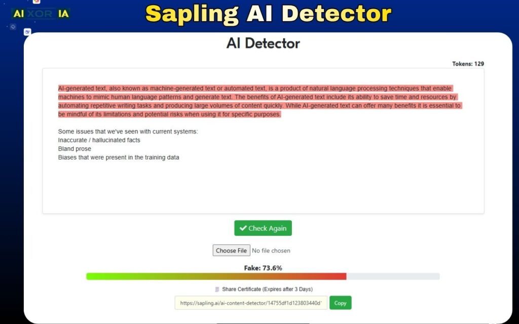 Sapling AI Detector