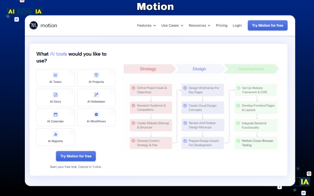 Motion Best AI Tools for Goal Setting