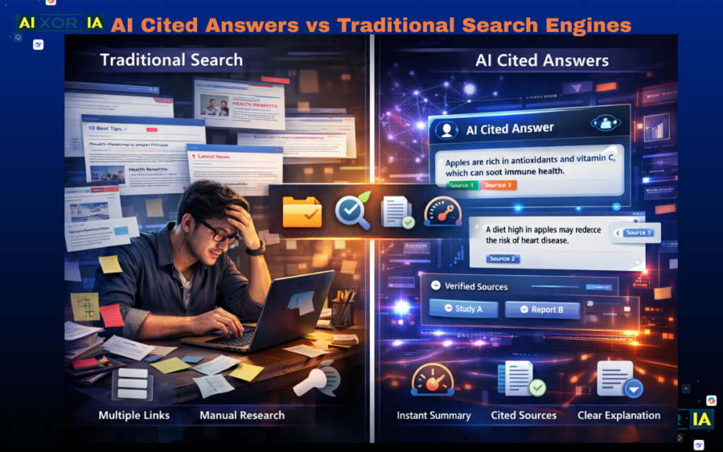 AI Cited Answers vs Traditional Search Engines