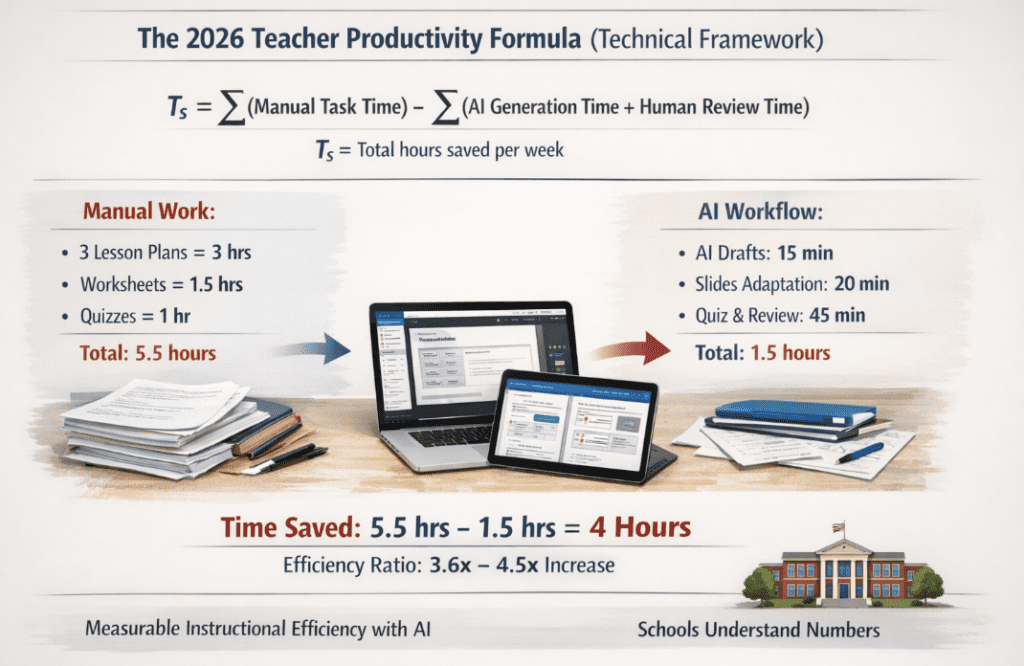 The 2026 Teacher Productivity Formula (Technical Framework)