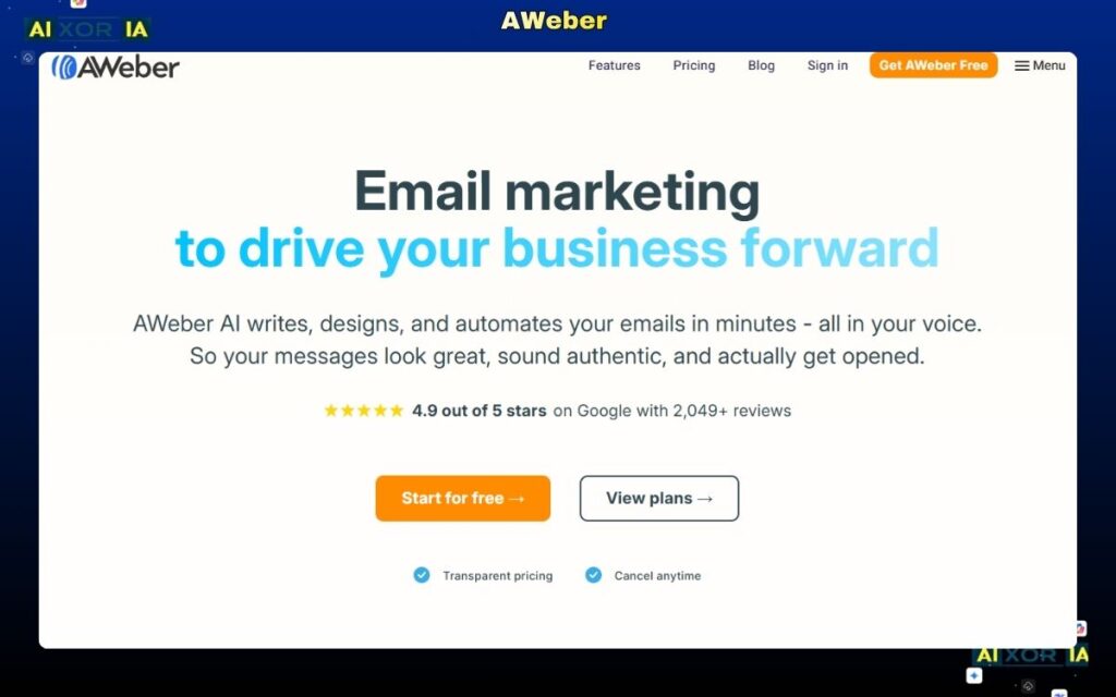 AWeber Best Email Newsletter Software for Small Business in 2026