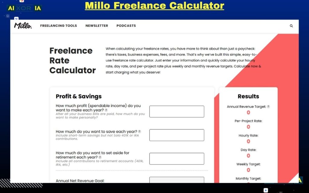 Millo Freelance Calculator