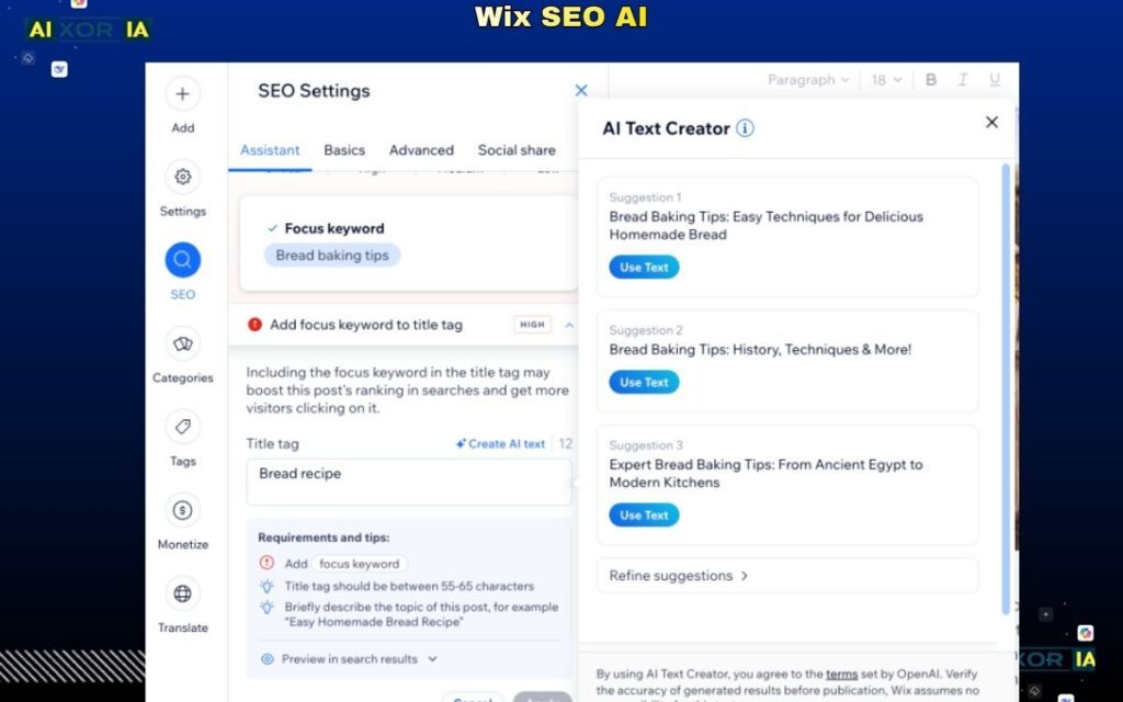 Wix SEO AI