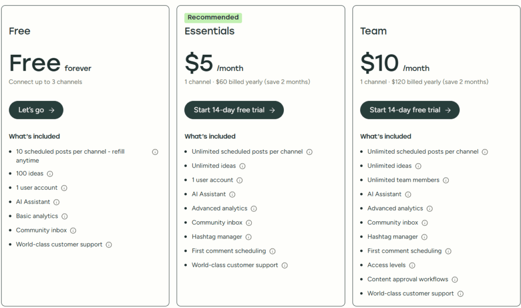 Buffer Pricing