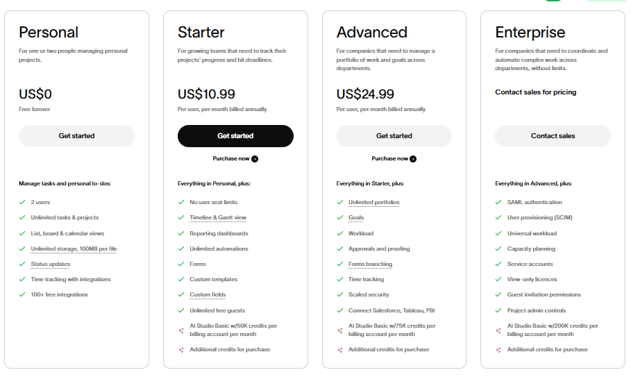 Asana Pricing (2026)