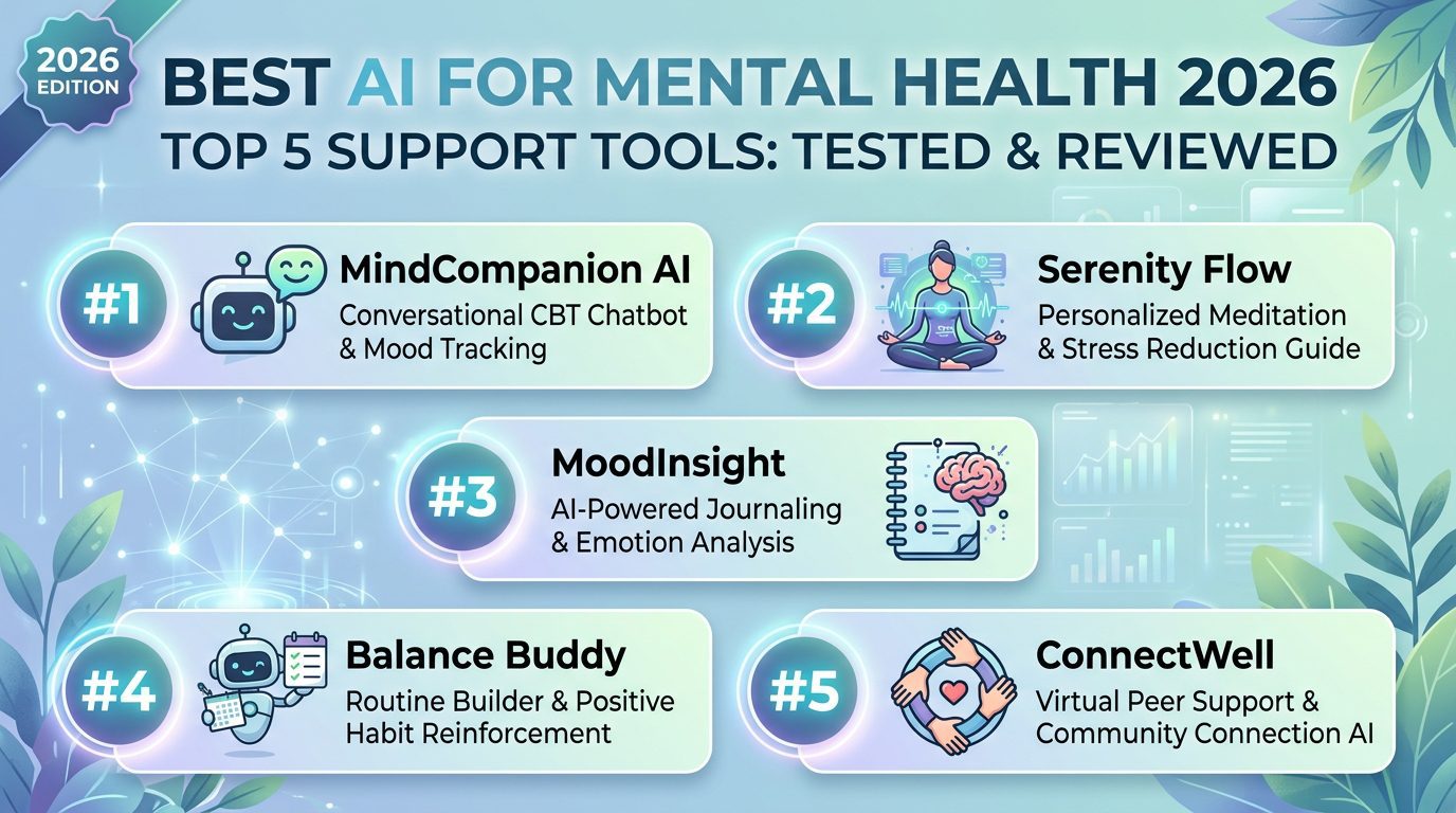 Best AI for Mental Health 2026: Top 5 Support Tools (Tested & Reviewed)
