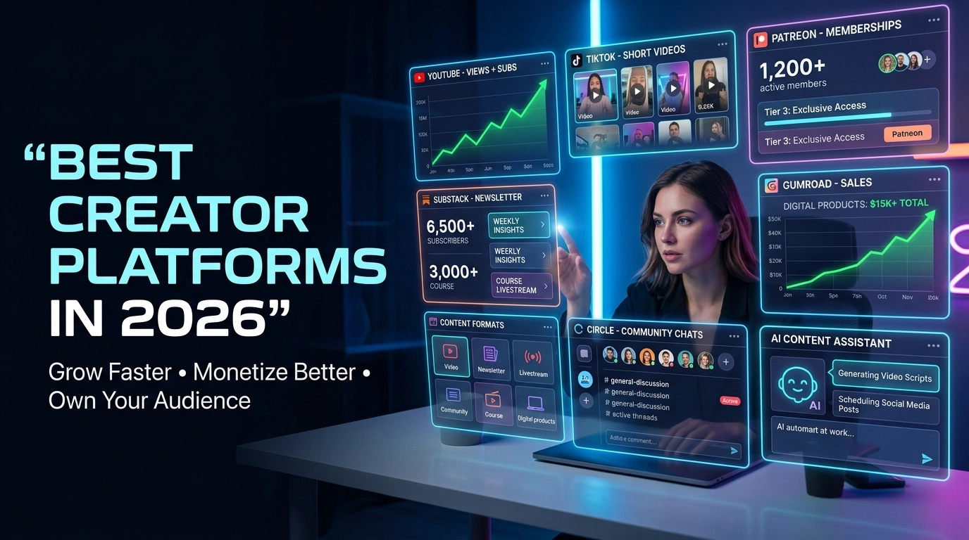 Best Creator Platforms in 2026: Top Tools to Grow, Monetize & Own Your Audience